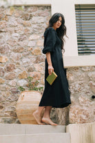 Agapi Linen Maxi Dress Black Luxmii