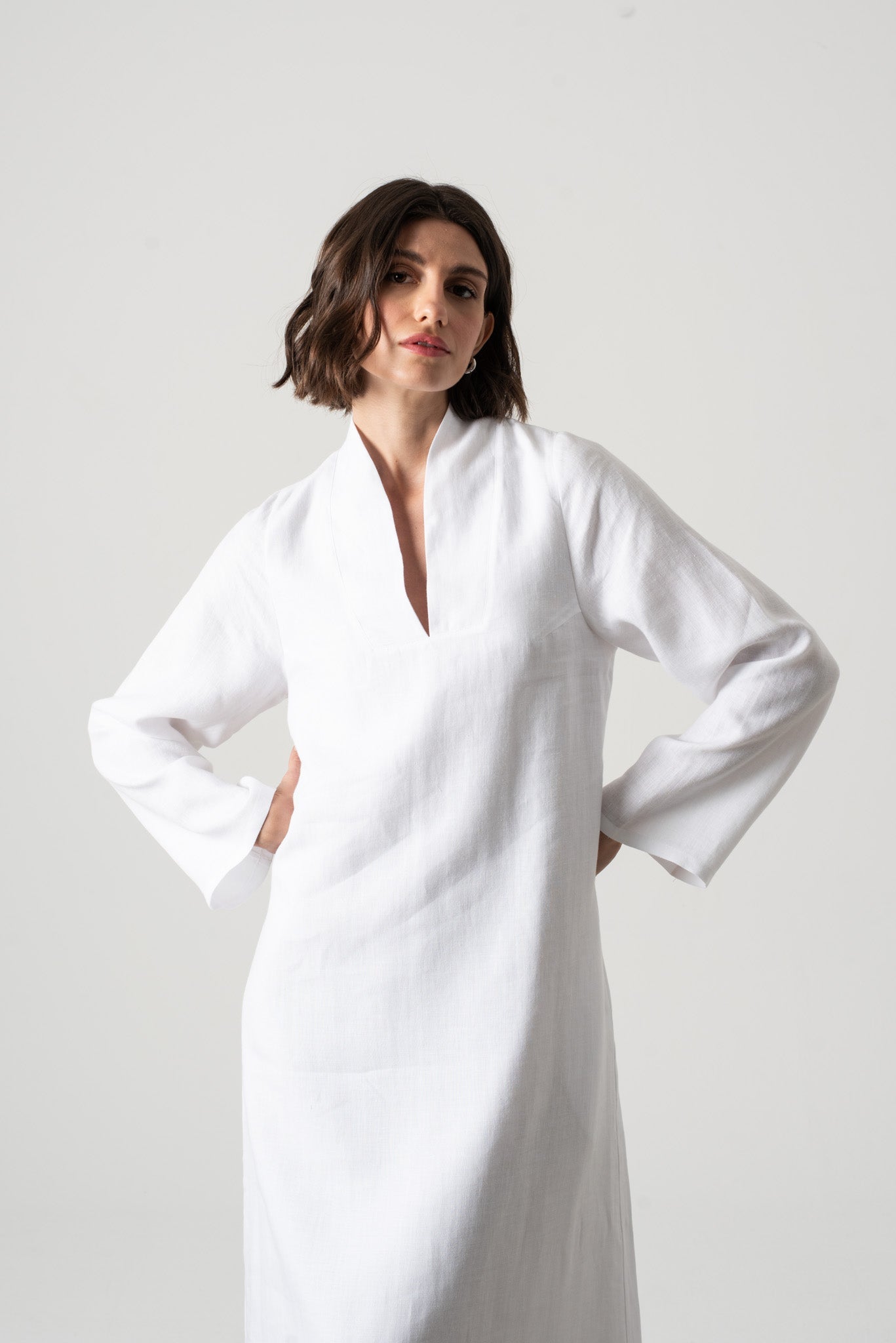 Alarik Linen Kaftan White Luxmii