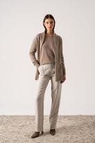 Aurea Cashmere Cardigan Taupe Luxmii