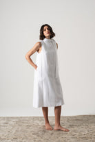 Axel Linen Tie Dress White Luxmii