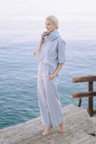 Bjorn Linen Top French Blue Stripe Luxmii