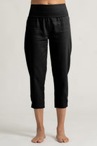 Eos Cropped Linen Pant Black Luxmii