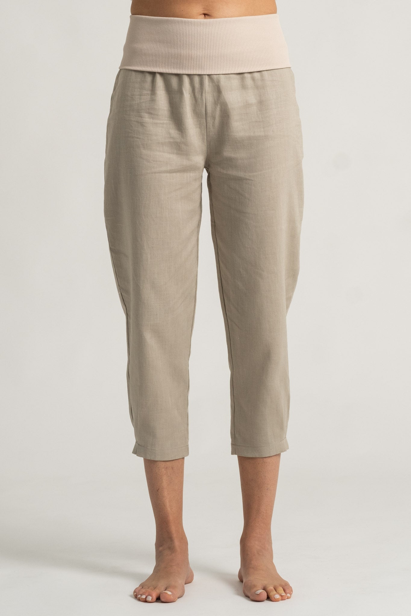 Eos Cropped Linen Pant White Luxmii