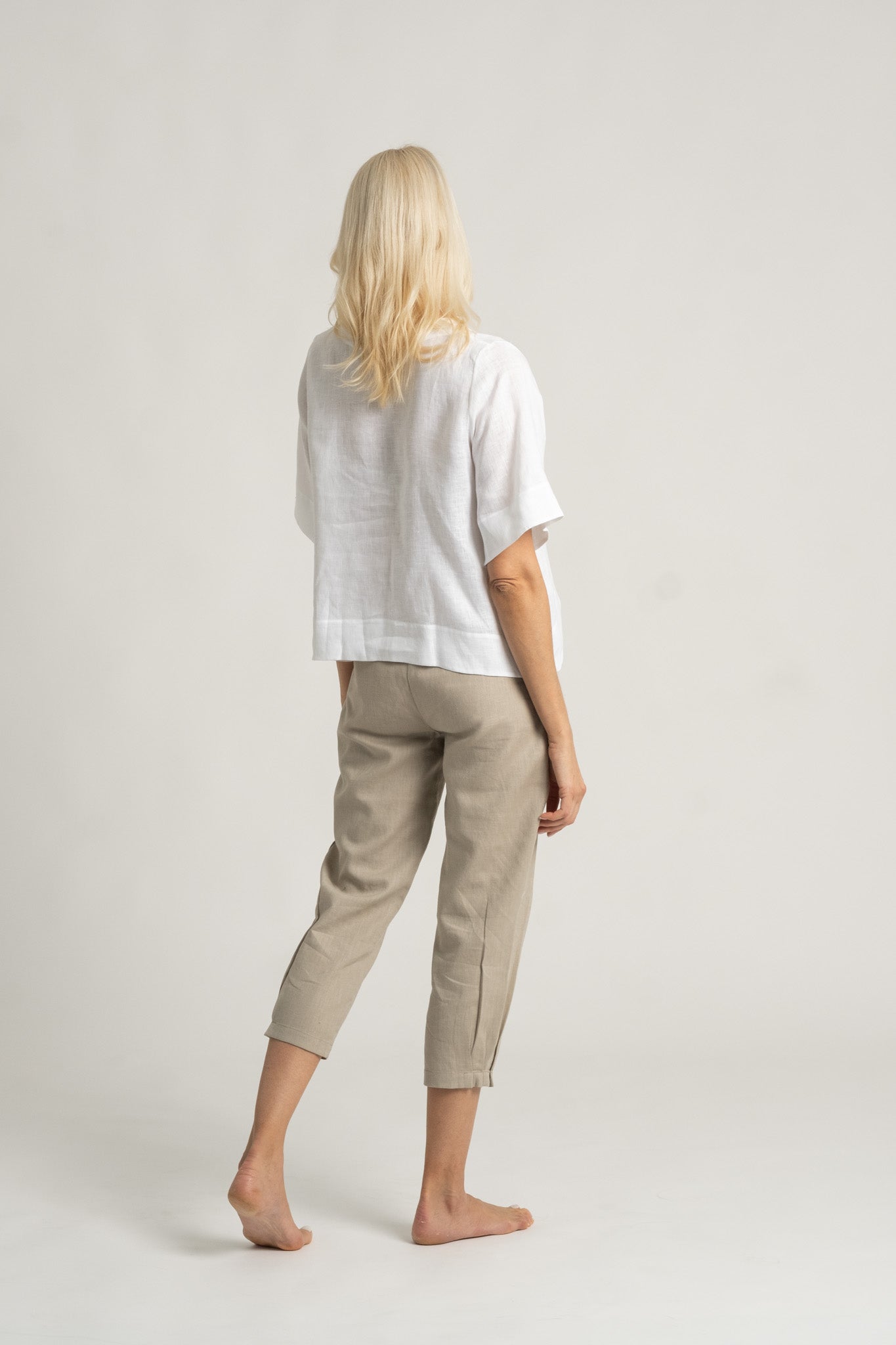 Eos Cropped Linen Pant White Luxmii