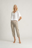 Eos Cropped Linen Pant White Luxmii