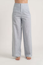 Hanne Linen Trouser French Blue Stripe Luxmii