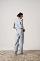 Hanne Linen Trouser French Blue Stripe Luxmii