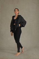 Le Sportif Linen Hooded Jacket Black Luxmii