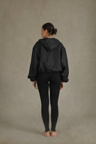 Le Sportif Linen Hooded Jacket Black Luxmii