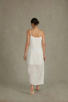 Léa Ramie Linen Slip Dress White & Black Luxmii