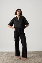 Matheo Linen Pant Black Luxmii