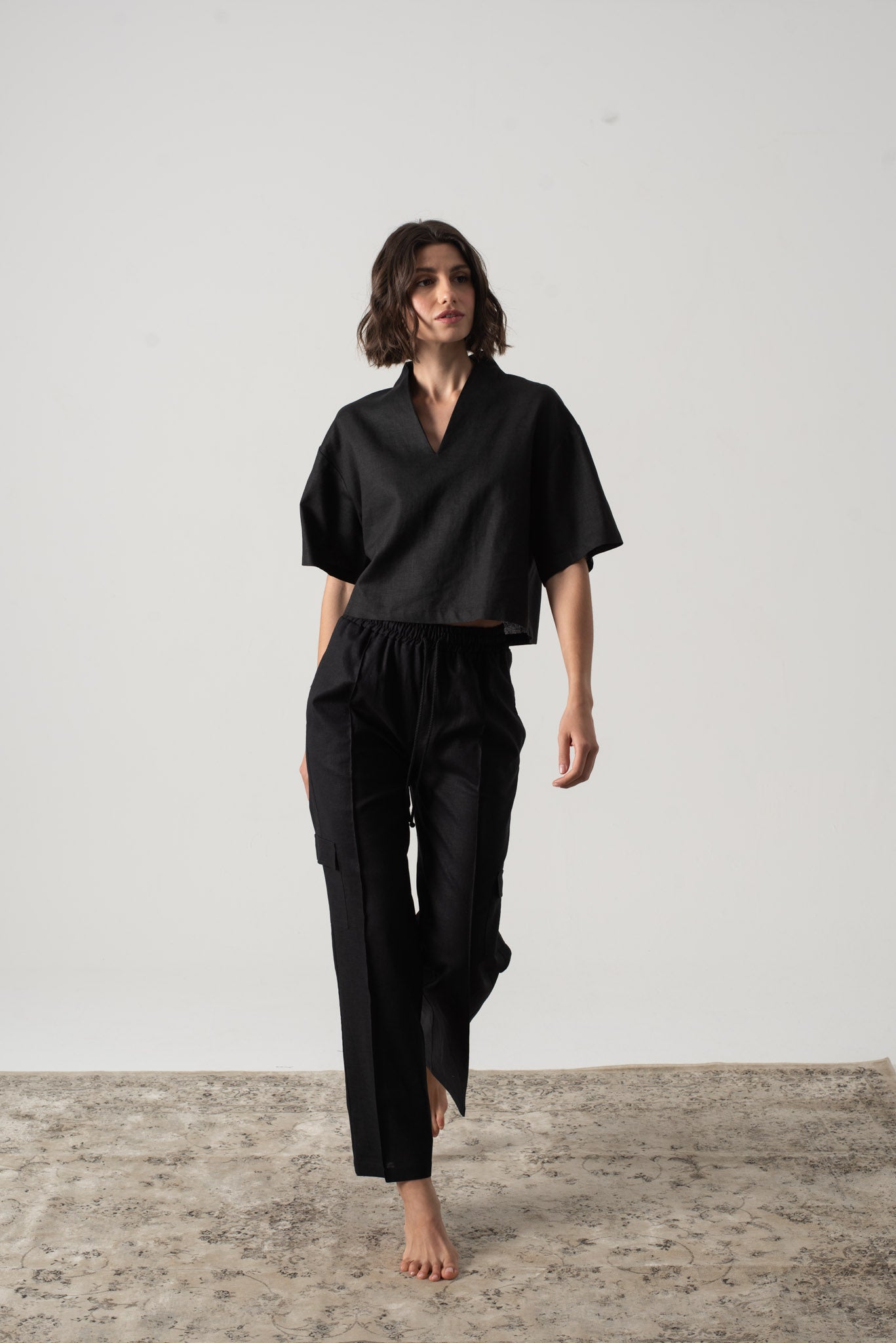 Matheo Linen Pant Black Luxmii