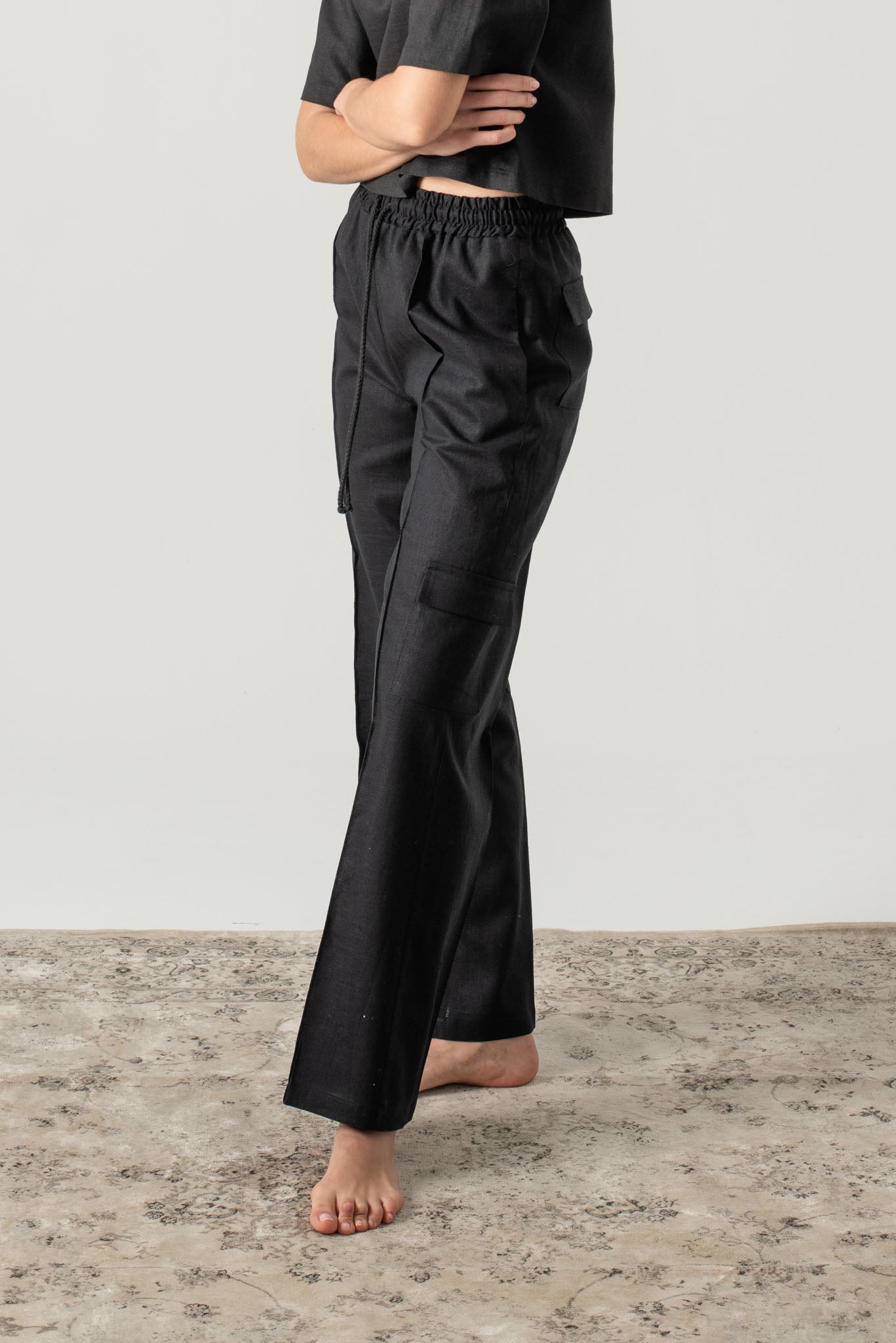 Matheo Linen Pant Black Luxmii