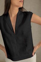 Nuvola Linen Top Black Luxmii