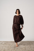 Olen Maxi Skirt Brown Espresso Luxmii