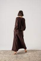 Olen Maxi Skirt Brown Espresso Luxmii