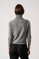 Ombra Cashmere Turtleneck Sweater Mélange Grey Luxmii