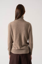 Ombra Cashmere Turtleneck Sweater Taupe Luxmii