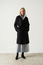 Pluie Linen Trench Coat Black Luxmii