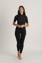 Ribbed Linen Entonnoir Top in Black Luxmii