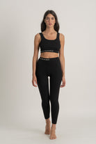 Ribbed Linen Mouvement Crop in Black Luxmii