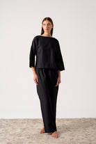 Thalia Linen Trouser Black Luxmii