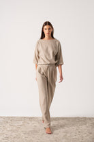 Thalia Linen Trouser Oatmeal Luxmii