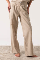 Thalia Linen Trouser Oatmeal Luxmii