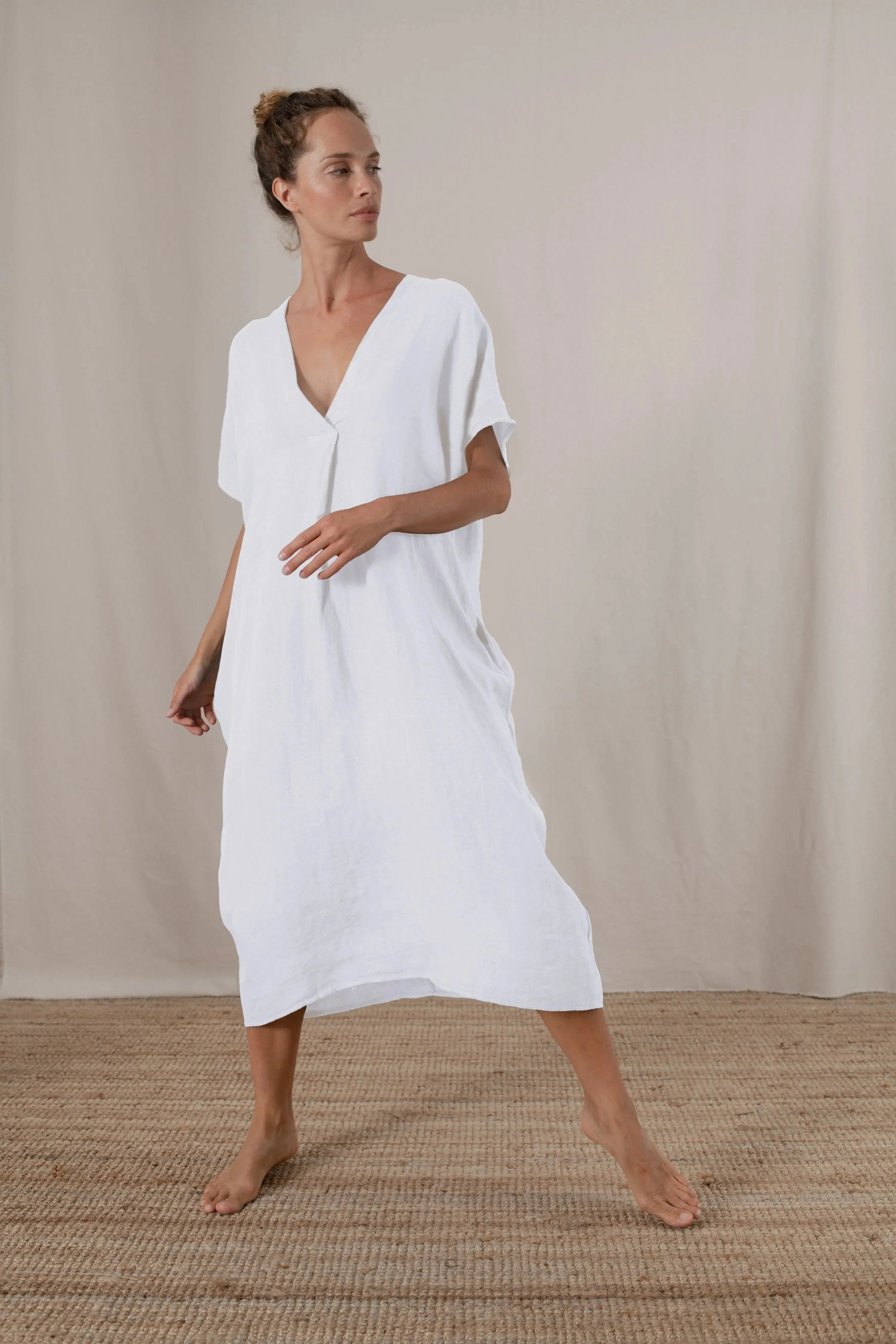 Vacanza Kaftan Set White + Black Luxmii