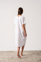 Vacanza Linen Kaftan White Luxmii