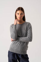 Velare Crewneck Cashmere Sweater Mélange Grey Luxmii