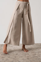 Zakai Linen Wrap Pant Oatmeal Luxmii