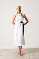 Zulu Linen Wrap Dress White Luxmii