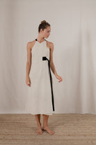 Zulu Linen Wrap Dress in Natural Luxmii