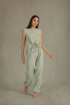 Chapitre Linen Balloon Pant Sage Green Luxmii