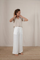 Gold Ruffle Linen Top - Luxmii