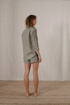 Hygge Linen Lounge Shirt in Taupe - Luxmii