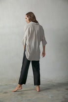 Il Ragazzo Linen Boyfriend Shirt Oatmeal - Luxmii