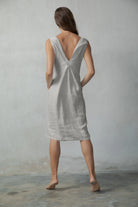 L'origami Linen Slip Dress Oatmeal Beige Luxmii