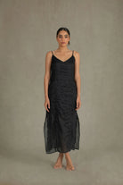 Léa Ramie Linen Slip Dress Black Luxmii