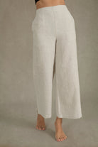 Solare Linen Culotte Pant Natural Beige Luxmii