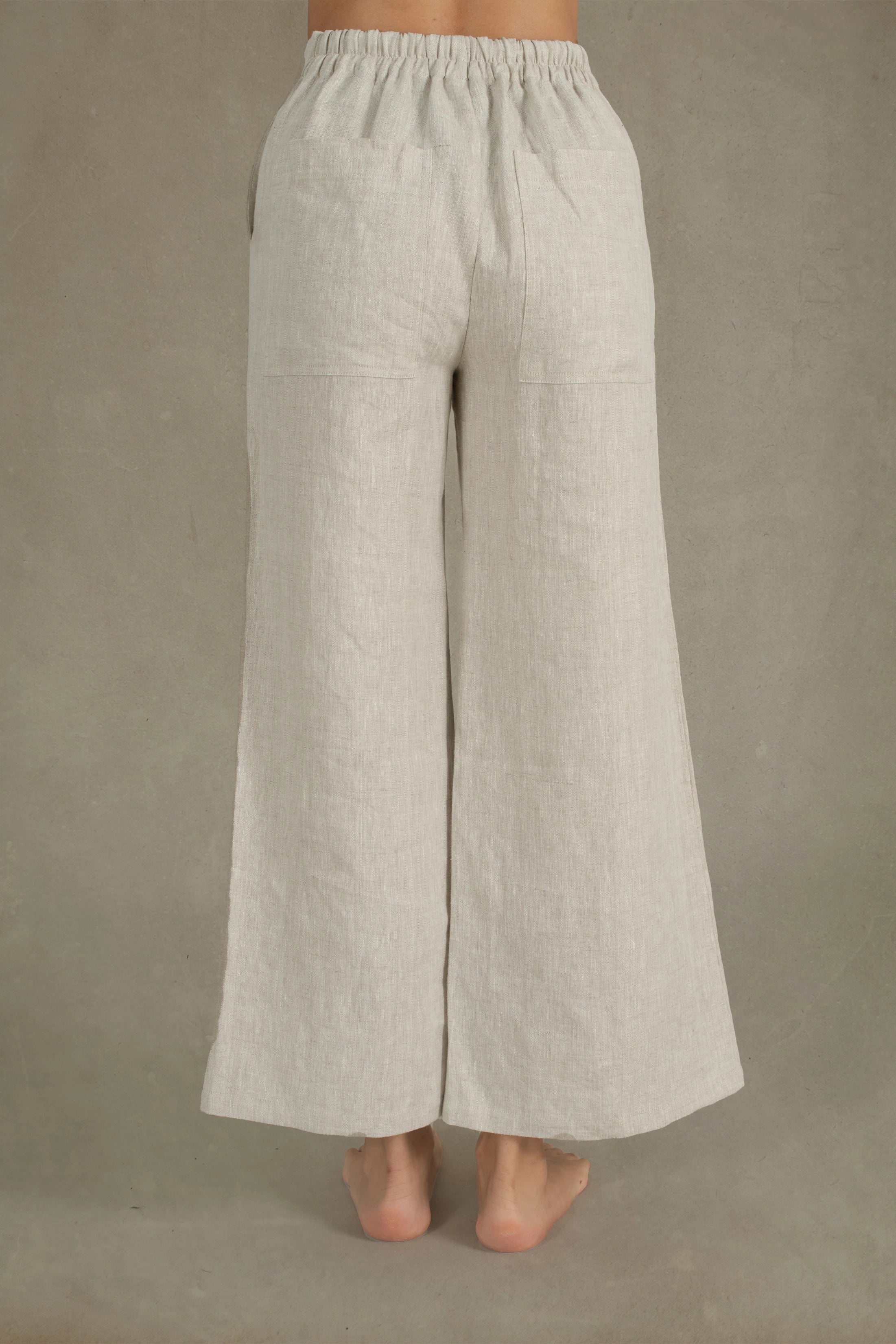 Solare Linen Culotte Pant Natural Beige Luxmii